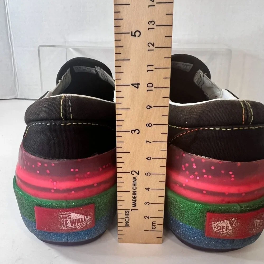 Vans Black Multicolor Glitter Stacked platform Sneakers Size 5.5 W / 4 M - Picture 4 of 9